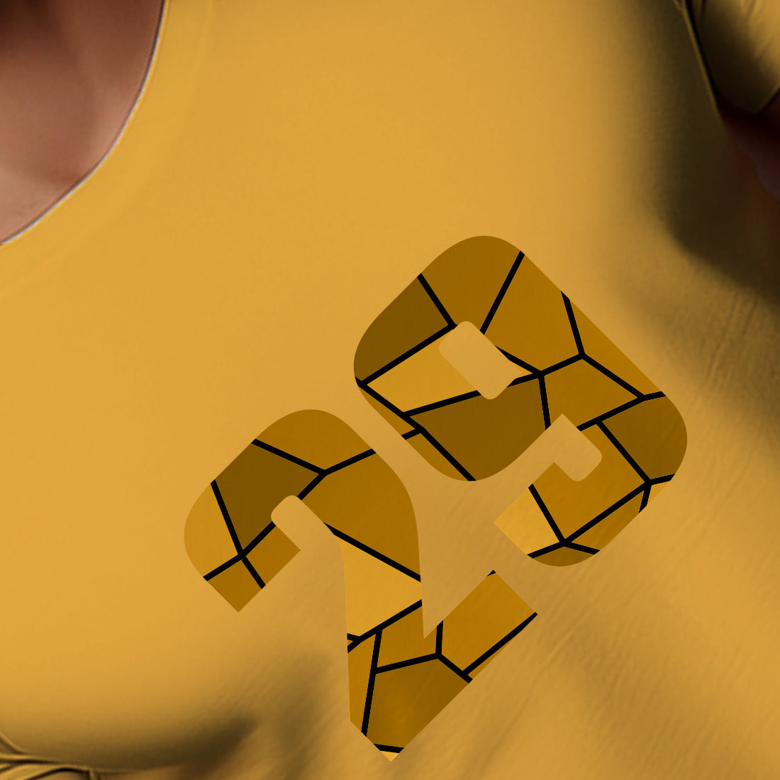 29 Number Men Unisex T-Shirt | Custom Number Graphic Tee (Golden Yellow)