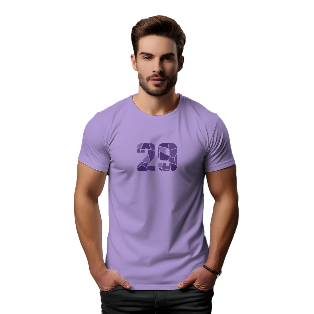 29 Number Men Unisex T-Shirt (Iris Lavender)