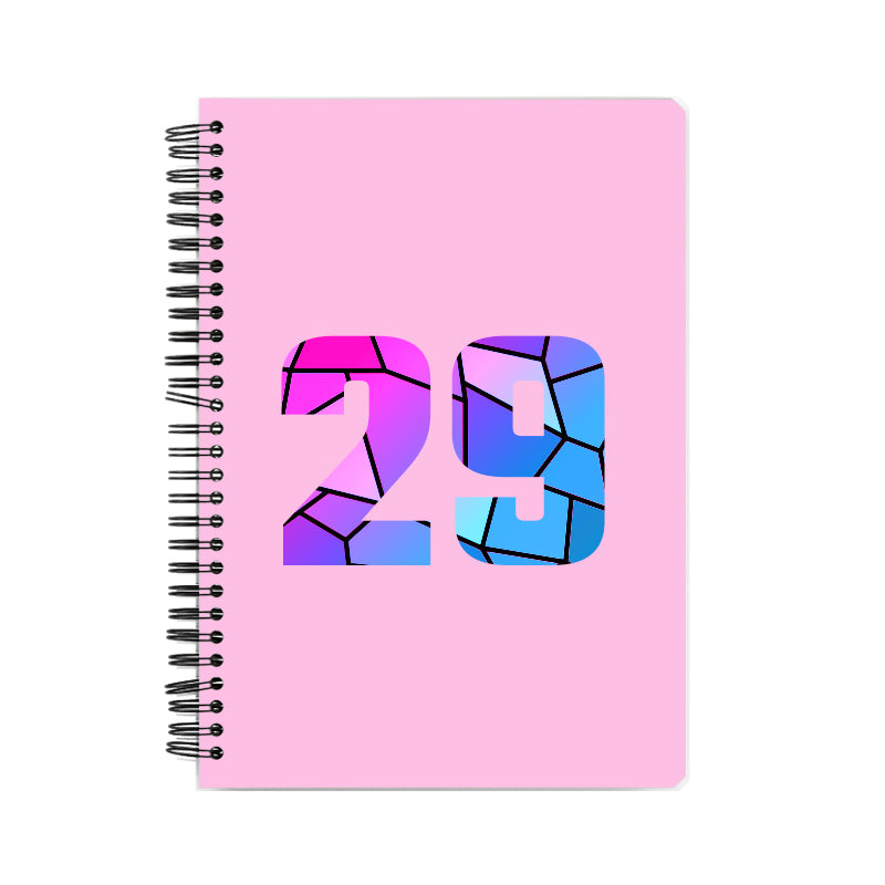 29 Number Notebook (Light Pink, A5 Size, 100 Pages, Ruled, 6 Pack)