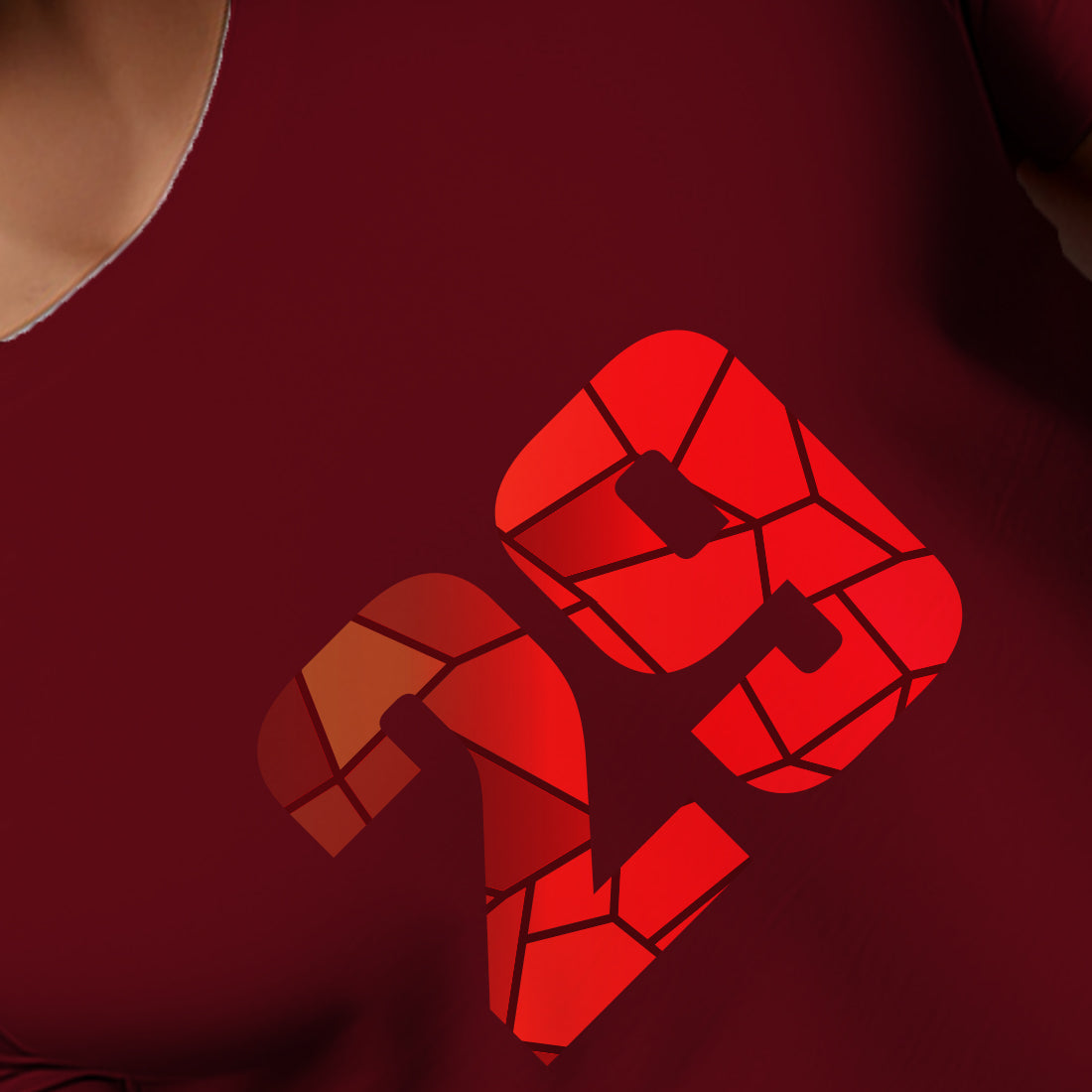 29 Number Men Unisex T-Shirt | Custom Number Graphic Tee (Maroon)