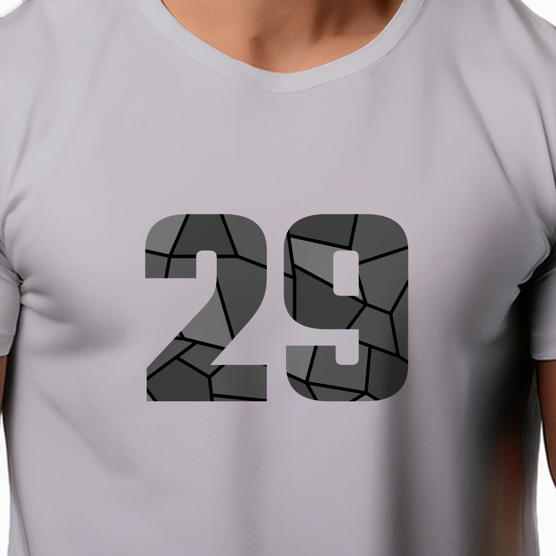 29 Number Men Unisex T-Shirt | Custom Number Graphic Tee (Melange Grey)