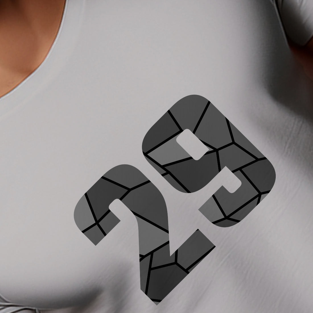 29 Number Men Unisex T-Shirt | Custom Number Graphic Tee (Melange Grey)