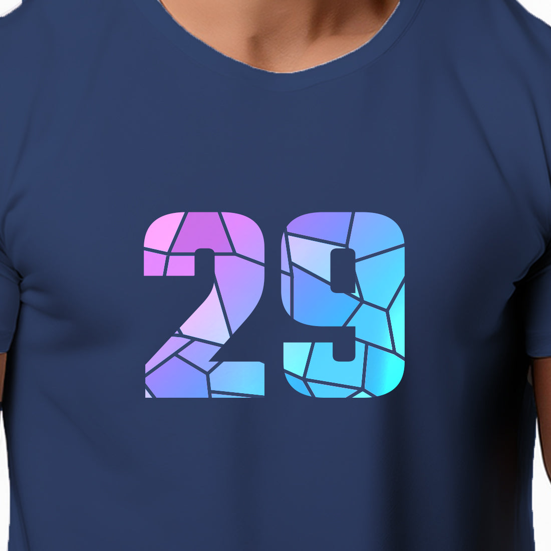 29 Number Men Unisex T-Shirt | Custom Number Graphic Tee (Navy Blue)