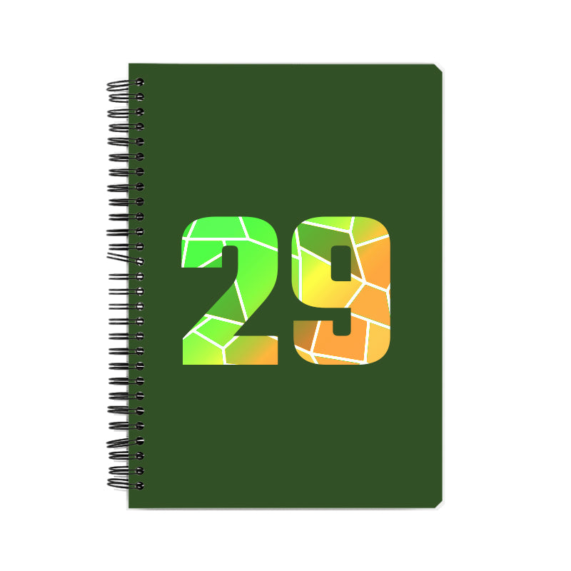 29 Number Notebook (Olive Green, A5 Size, 100 Pages, Ruled, 6 Pack)