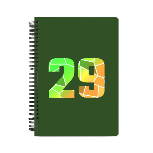 29 Number Notebook (Olive Green, A5 Size, 100 Pages, Ruled, 6 Pack)