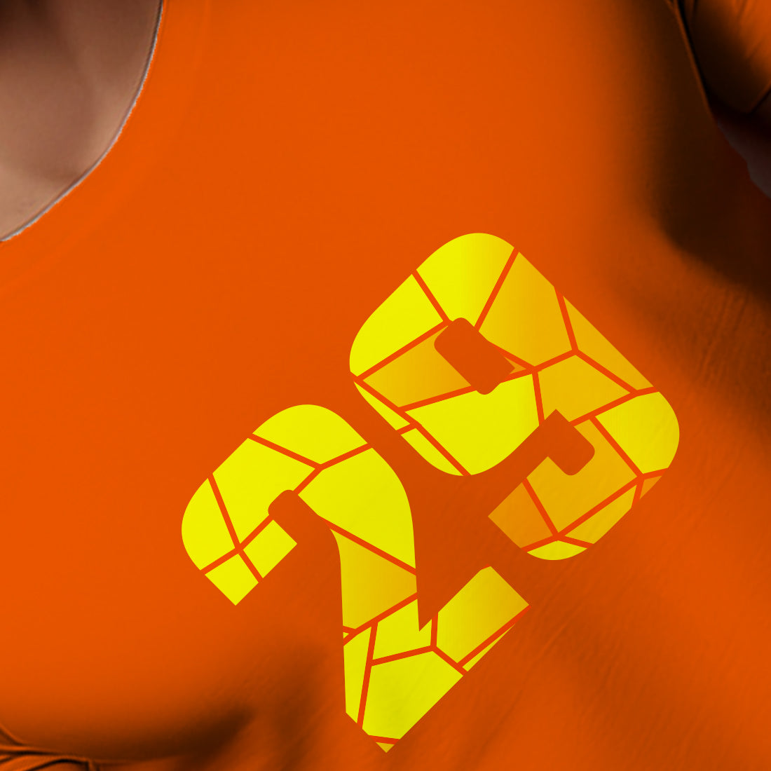 29 Number Men Unisex T-Shirt | Custom Number Graphic Tee (Orange)