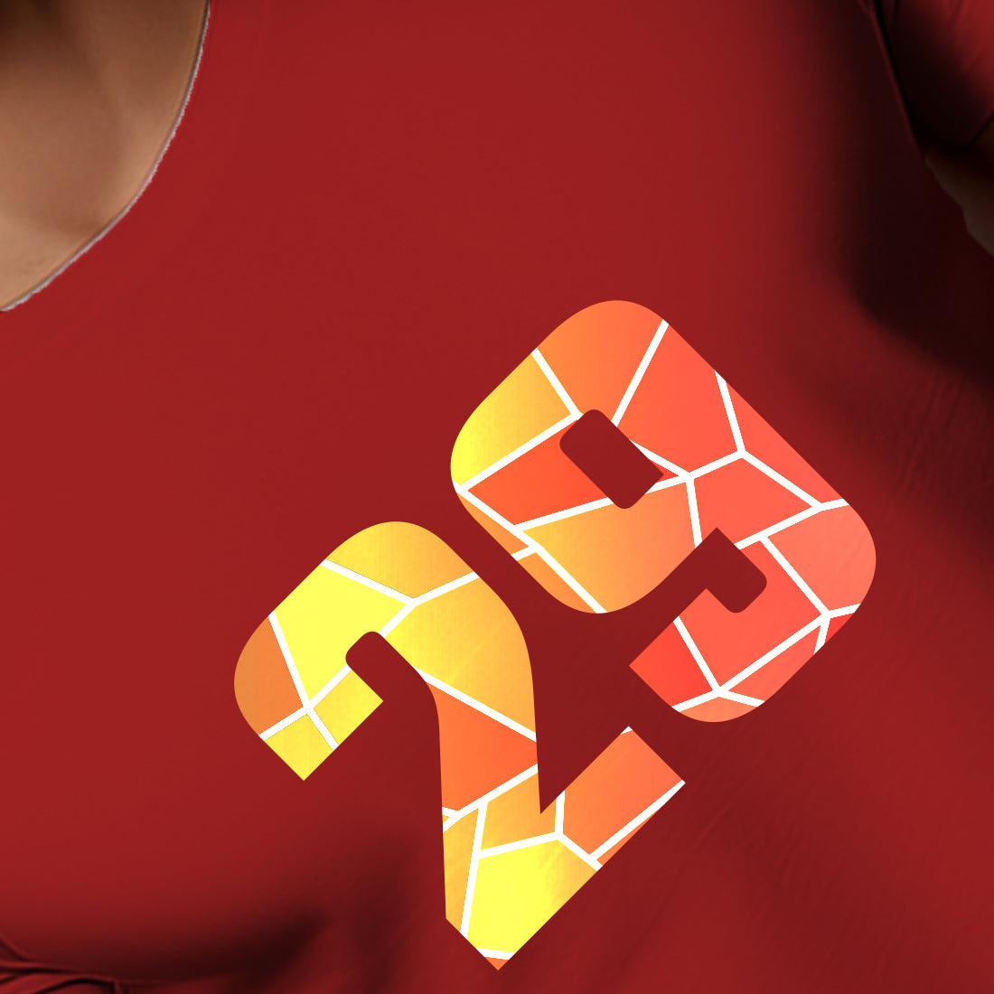 29 Number Men Unisex T-Shirt | Custom Number Graphic Tee (Red)