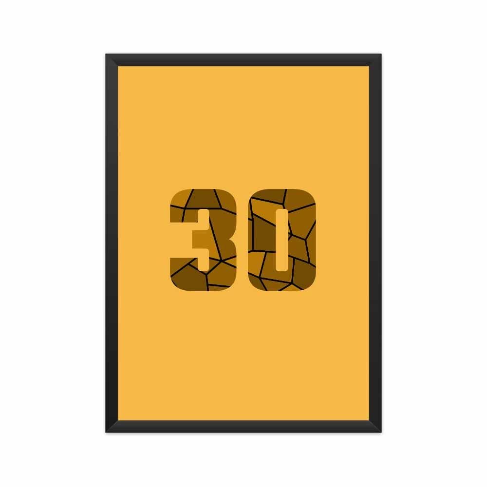 30 Number Framed Poster