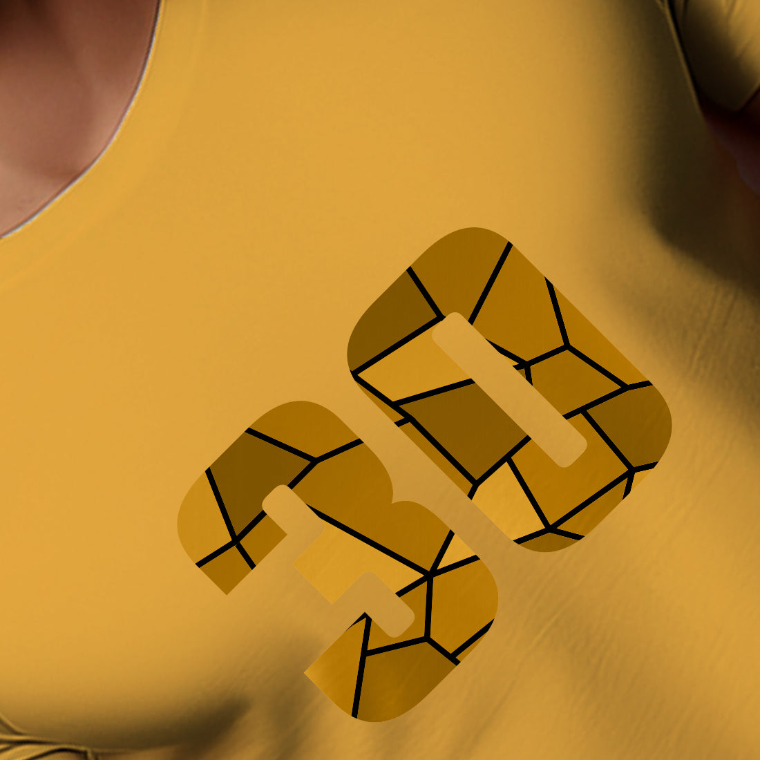 30 Number Men Unisex T-Shirt | Custom Number Graphic Tee (Golden Yellow)