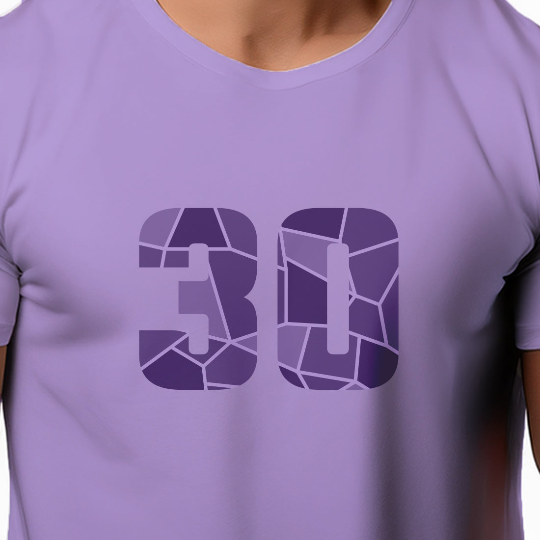 30 Number Men Unisex T-Shirt | Custom Number Graphic Tee (Iris Lavender)