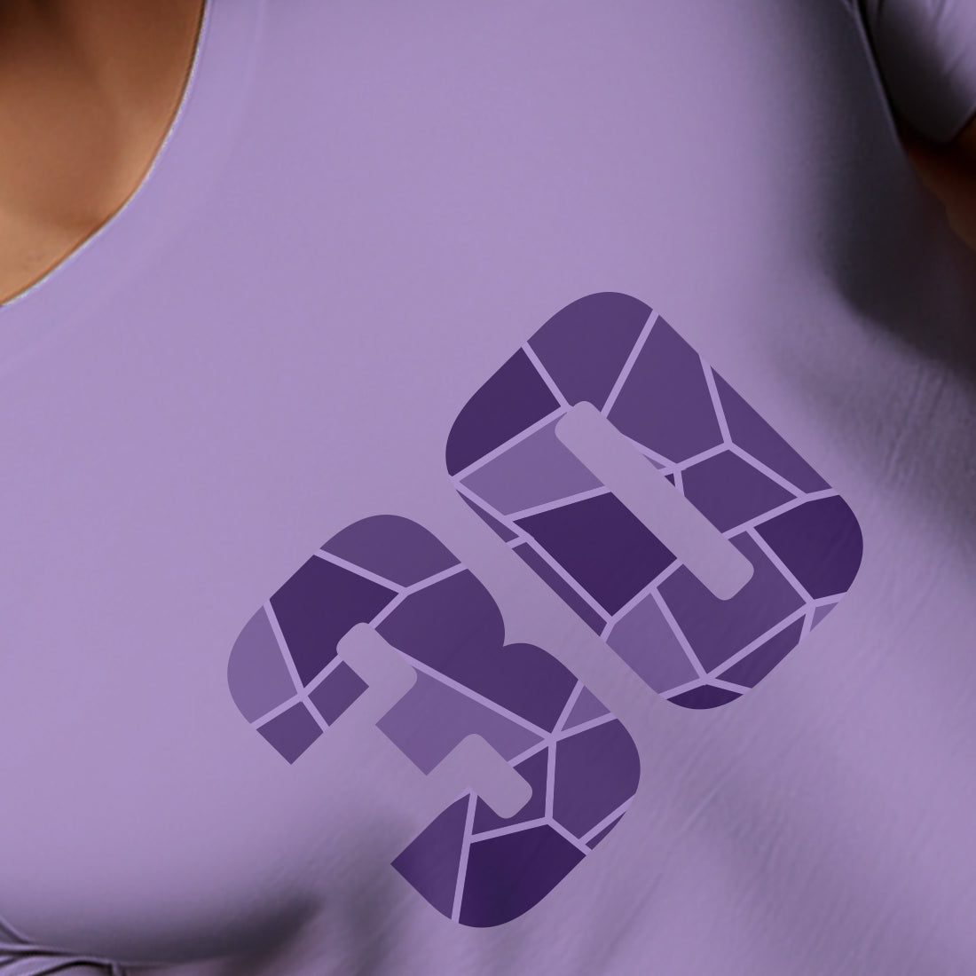 30 Number Men Unisex T-Shirt | Custom Number Graphic Tee (Iris Lavender)