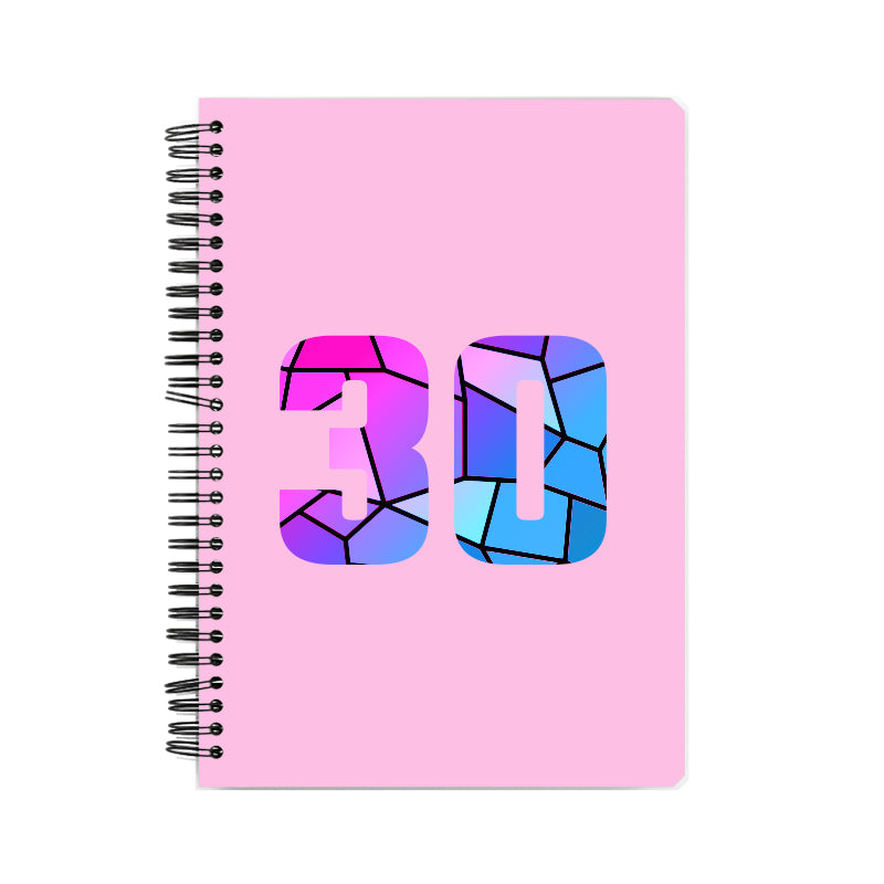 30 Number Notebook (Light Pink, A5 Size, 100 Pages, Ruled, 6 Pack)