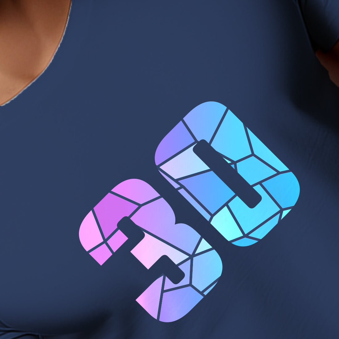 30 Number Men Unisex T-Shirt | Custom Number Graphic Tee (Navy Blue)