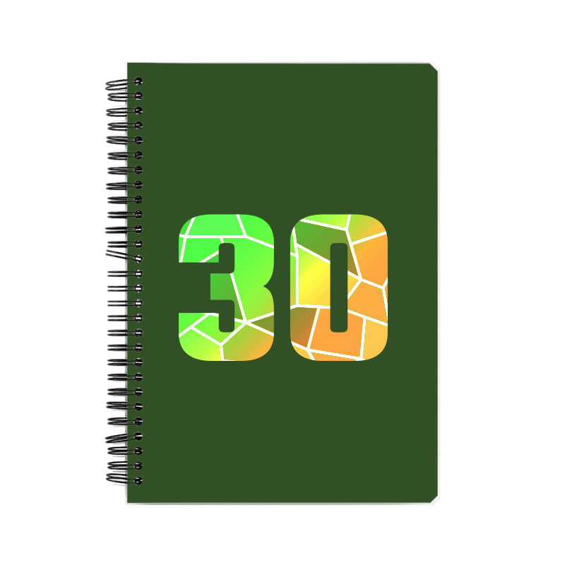 30 Number Notebook (Olive Green, A5 Size, 100 Pages, Ruled, 6 Pack)