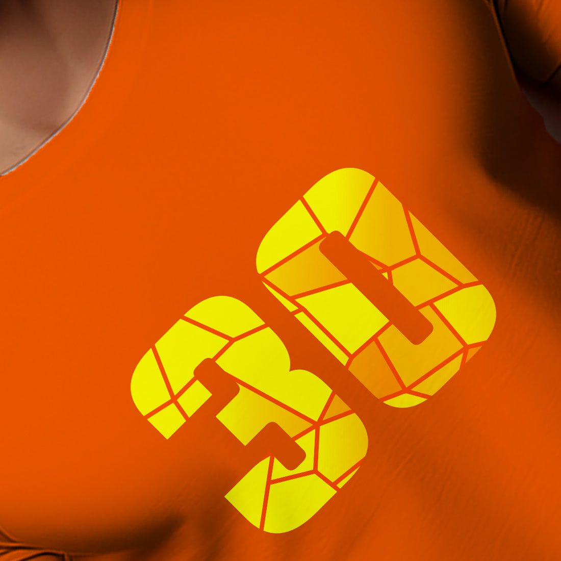 30 Number Men Unisex T-Shirt | Custom Number Graphic Tee (Orange)