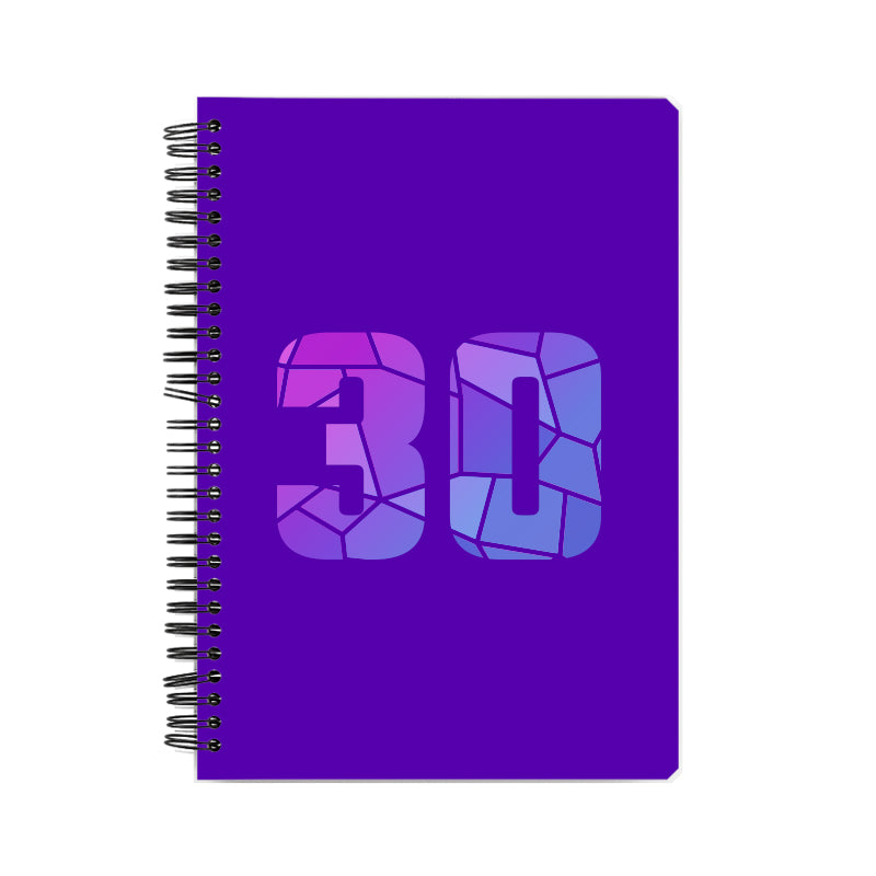 30 Number Notebook (Purple, A5 Size, 100 Pages, Ruled, 6 Pack)