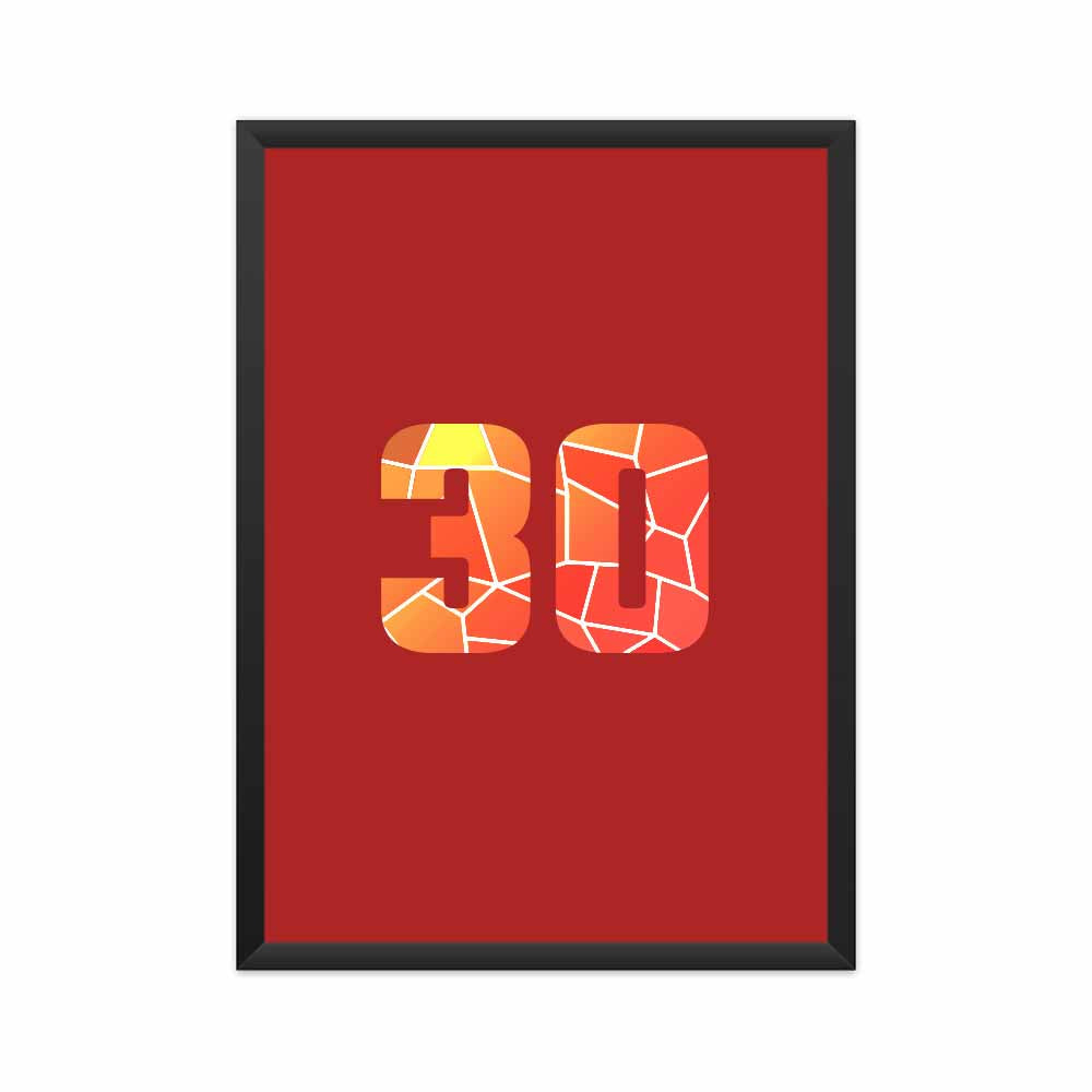 30 Number Framed Poster