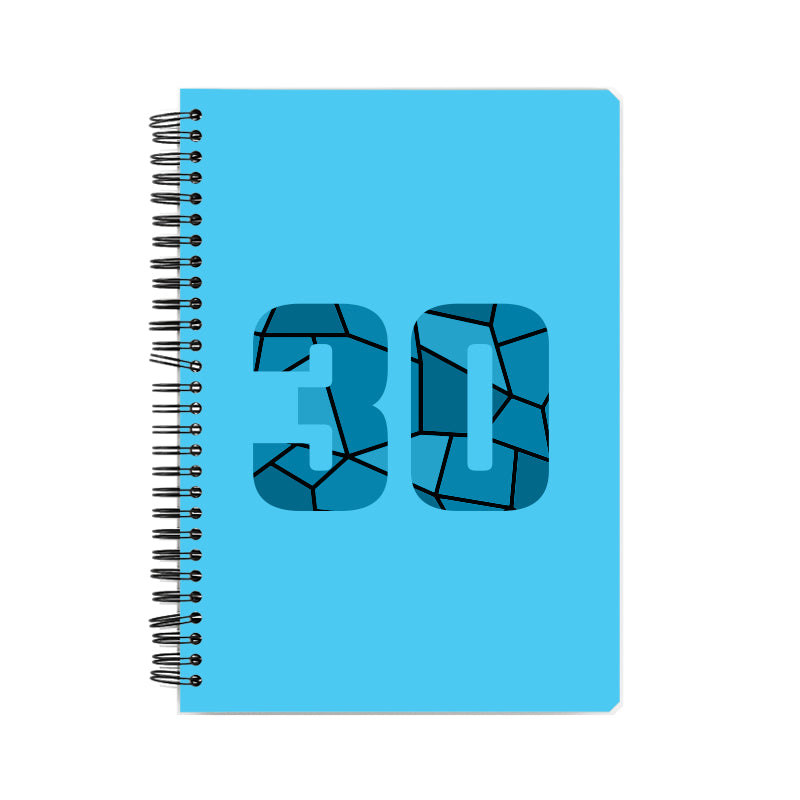 30 Number Notebook (Sky Blue, A5 Size, 100 Pages, Ruled, 6 Pack)