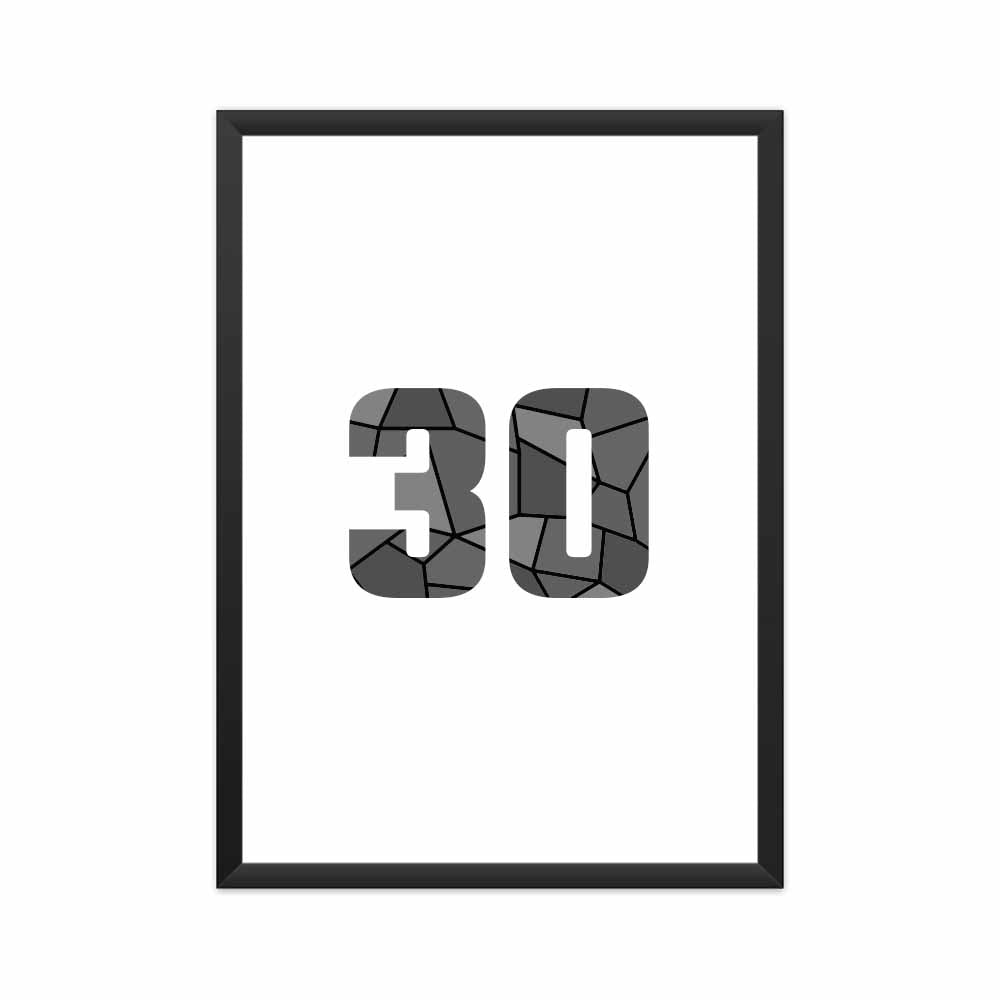 30 Number Framed Poster