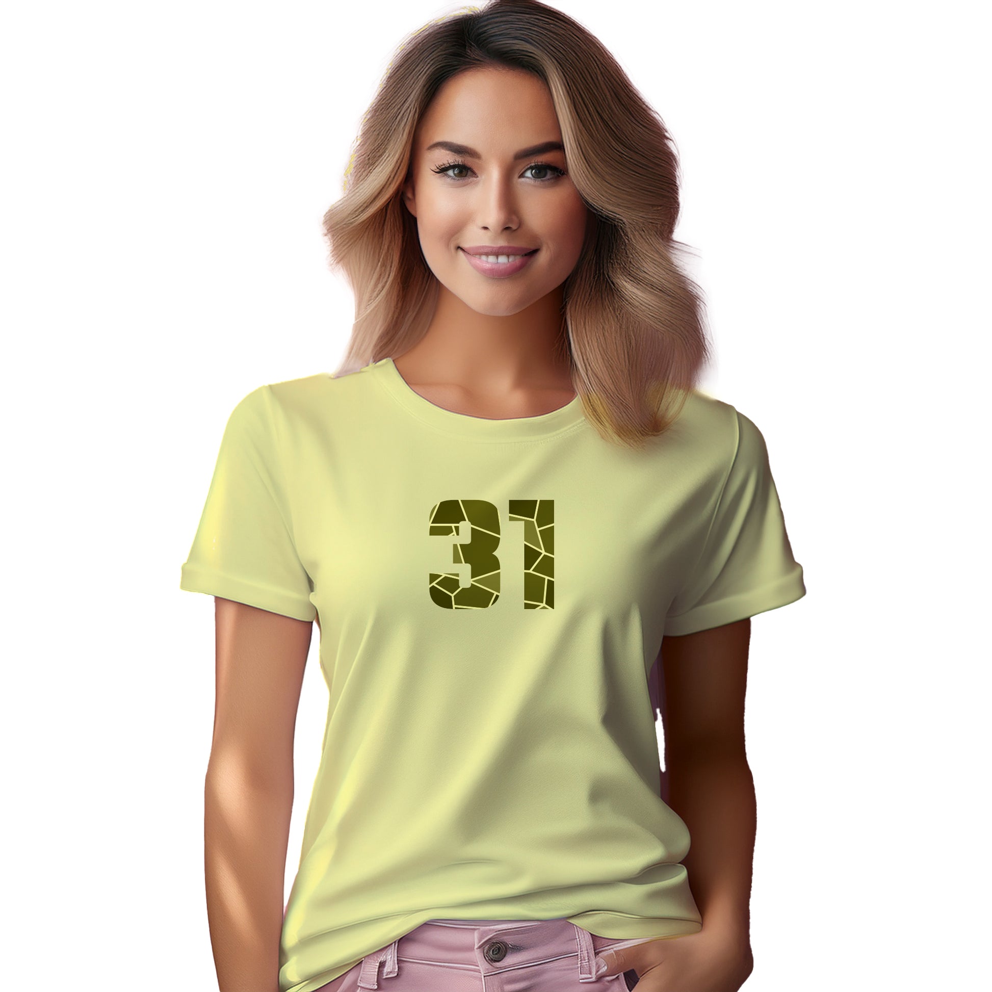 31 Number Women T-Shirt (Butter Yellow)