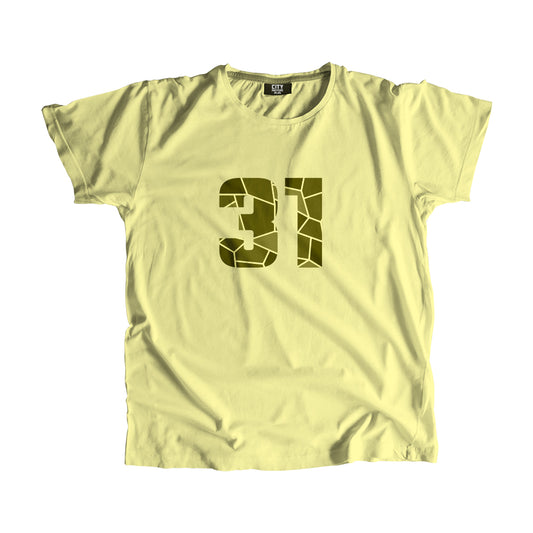 31 Number Men Unisex T-Shirt | Custom Number Graphic Tee (Butter Yellow)