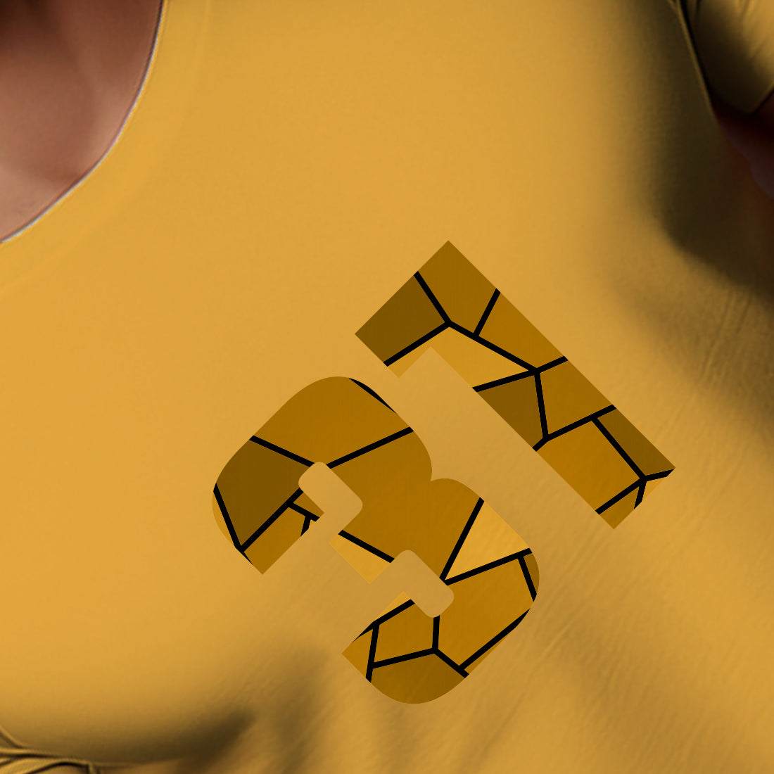 31 Number Men Unisex T-Shirt | Custom Number Graphic Tee (Golden Yellow)
