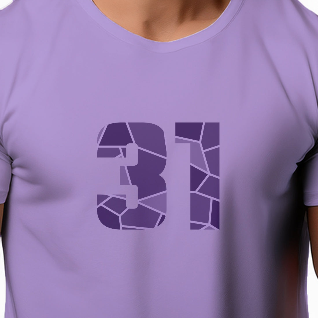31 Number Men Unisex T-Shirt | Custom Number Graphic Tee (Iris Lavender)