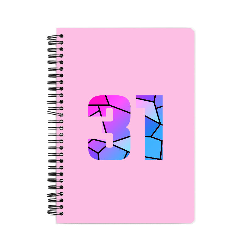 31 Number Notebook (Light Pink, A5 Size, 100 Pages, Ruled, 6 Pack)