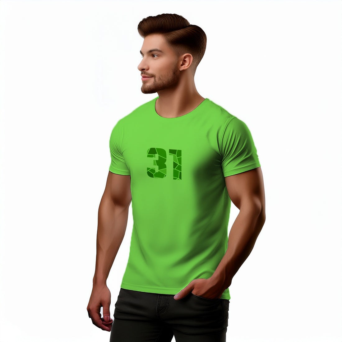 31 Number Men Unisex T-Shirt | Custom Number Graphic Tee (Liril Green)