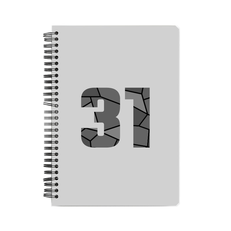 31 Number Notebook (Melange Grey, A5 Size, 100 Pages, Ruled, 6 Pack)