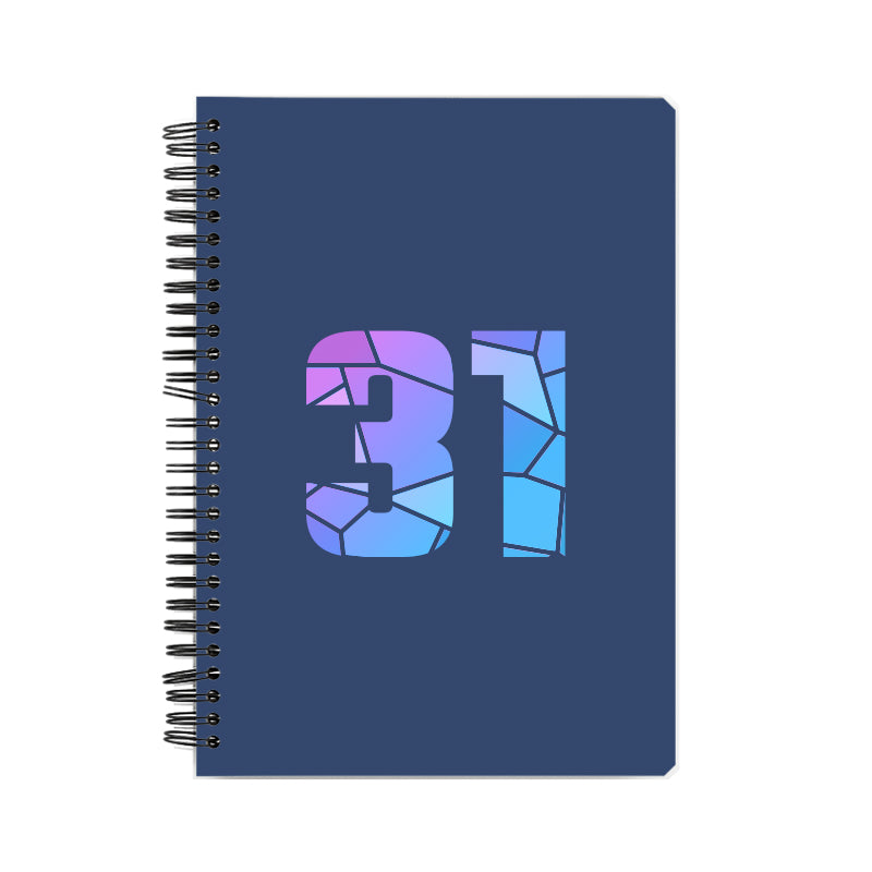 31 Number Notebook (Navy Blue, A5 Size, 100 Pages, Ruled, 6 Pack)