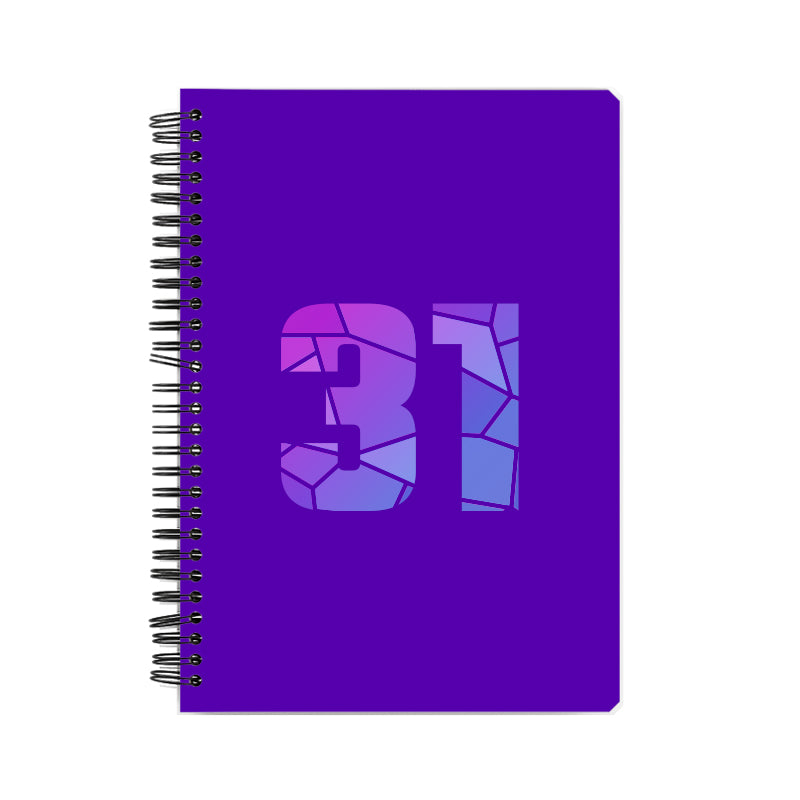 31 Number Notebook (Purple, A5 Size, 100 Pages, Ruled, 6 Pack)