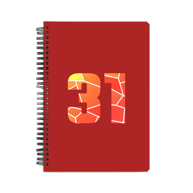 31 Number Notebook (Red, A5 Size, 100 Pages, Ruled, 6 Pack)