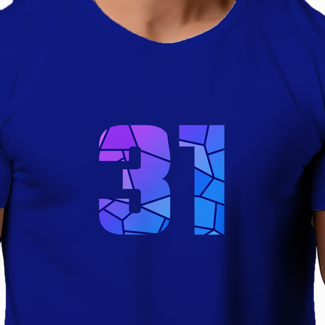 31 Number Men Unisex T-Shirt | Custom Number Graphic Tee (Royal Blue)