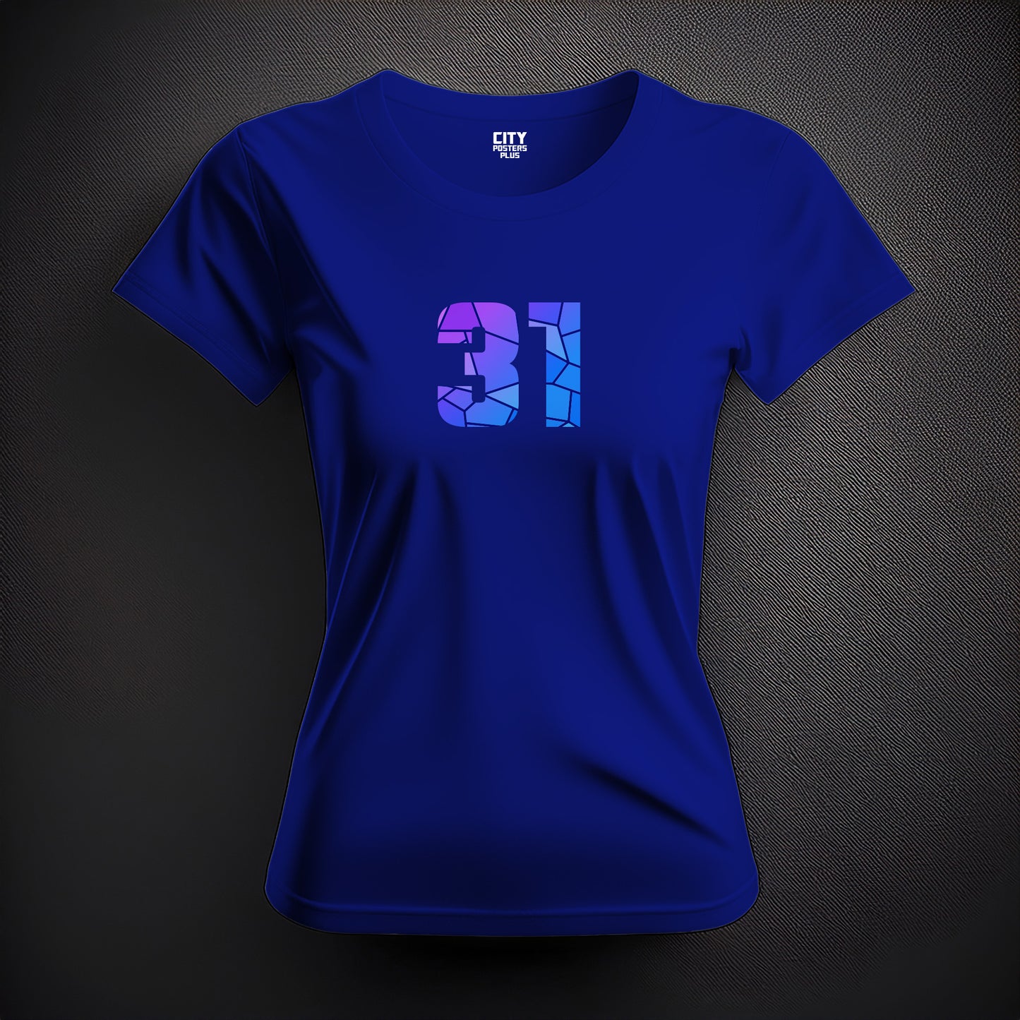 Number 31  Women T-Shirt (Royal Blue) | Stylish Numeric Graphic Tee
