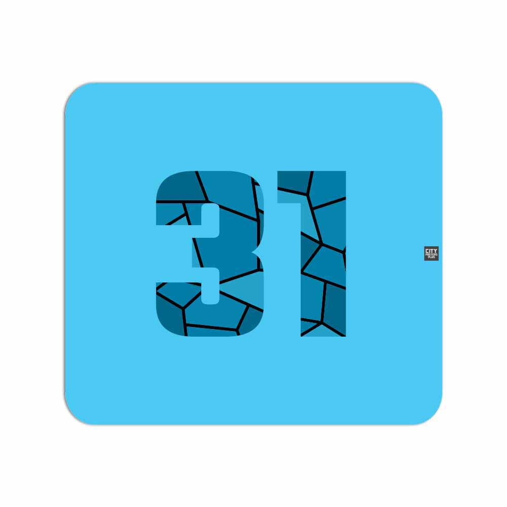 31 Number Mousepad (Sky Blue)