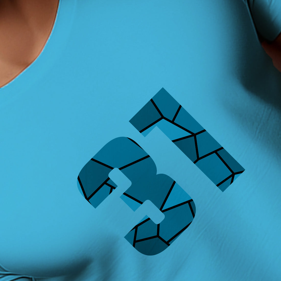31 Number Men Unisex T-Shirt | Custom Number Graphic Tee (Sky Blue)