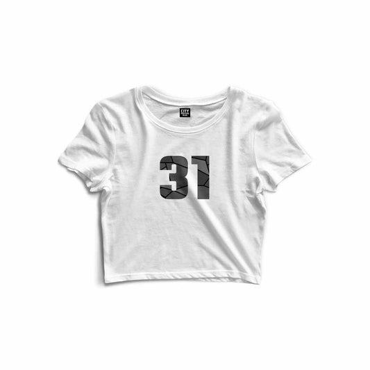 31 Number Women Crop Top (White)