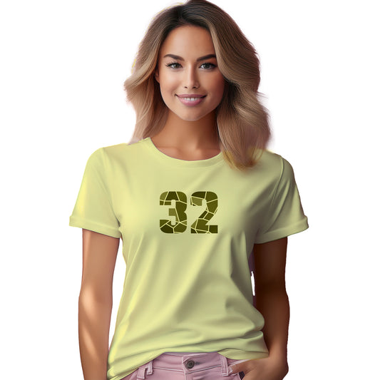 32 Number Women T-Shirt (Butter Yellow)
