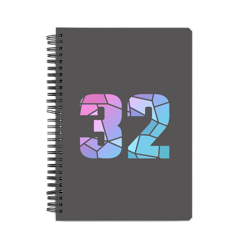 32 Number Notebook (Charcoal Grey, A5 Size, 100 Pages, Ruled, 6 Pack)