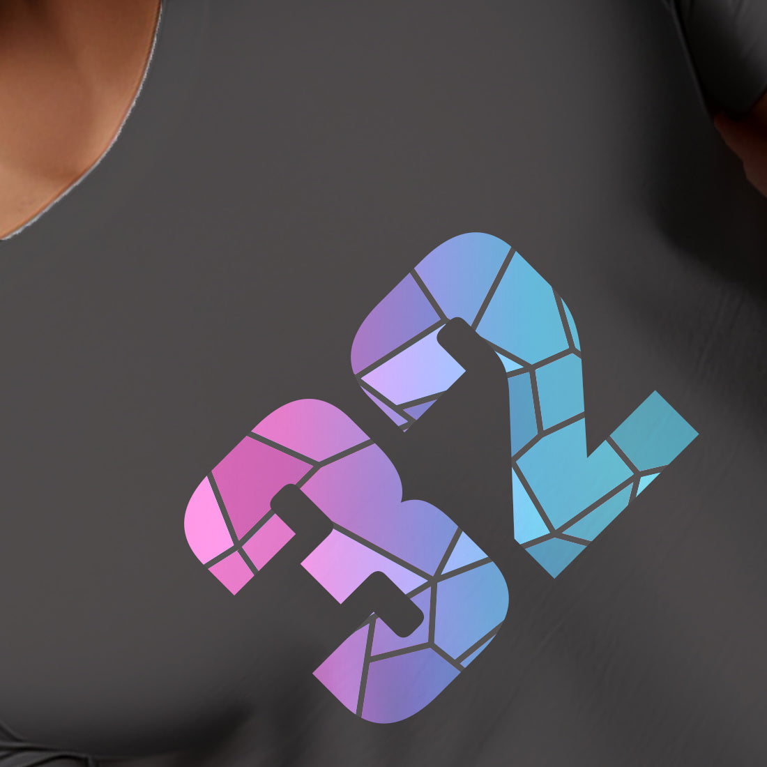 32 Number Men Unisex T-Shirt | Custom Number Graphic Tee (Charcoal Grey)