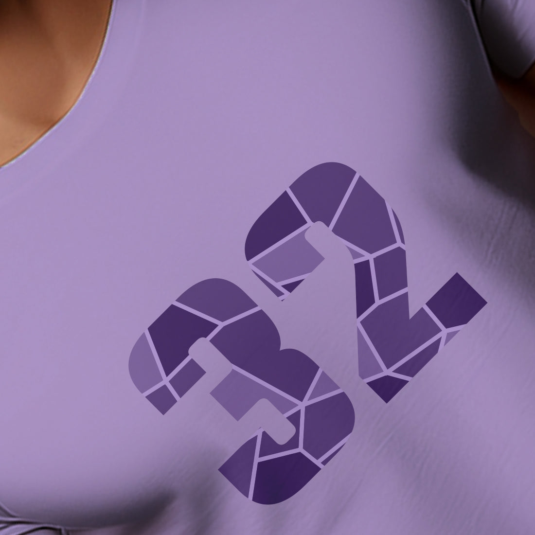 32 Number Men Unisex T-Shirt | Custom Number Graphic Tee (Iris Lavender)