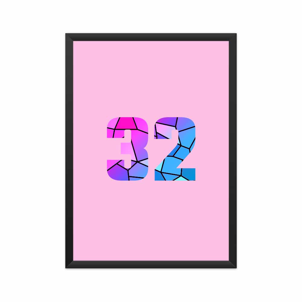 32 Number Framed Poster