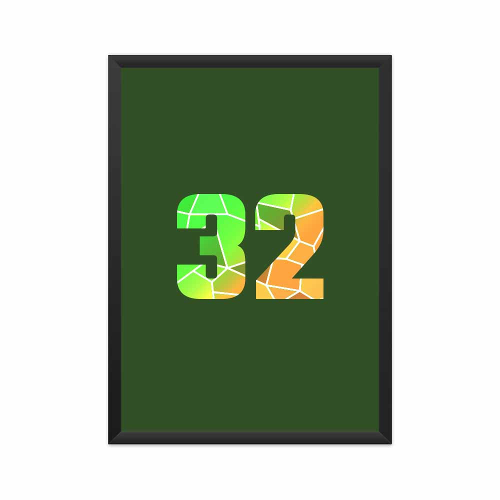 32 Number Framed Poster