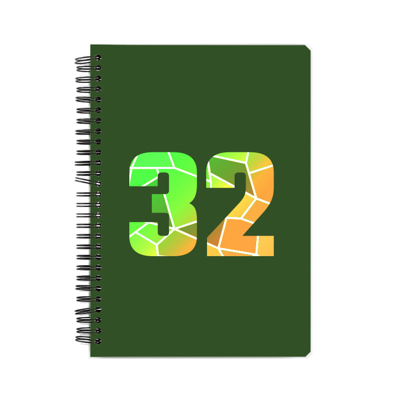 32 Number Notebook (Olive Green, A5 Size, 100 Pages, Ruled, 6 Pack)