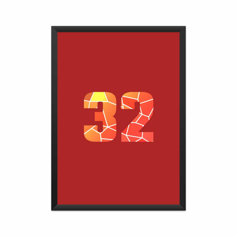 32 Number Framed Poster