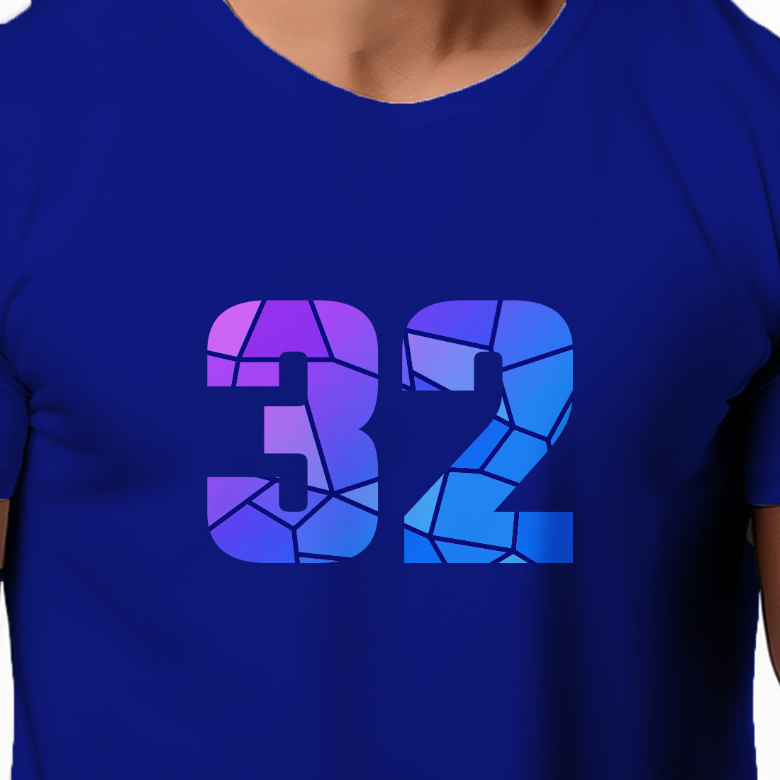 32 Number Men Unisex T-Shirt | Custom Number Graphic Tee (Royal Blue)