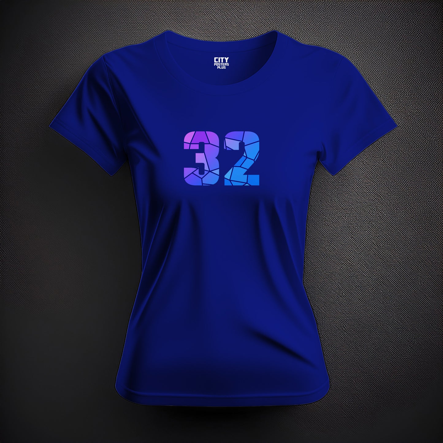 Number 32  Women T-Shirt (Royal Blue) | Stylish Numeric Graphic Tee