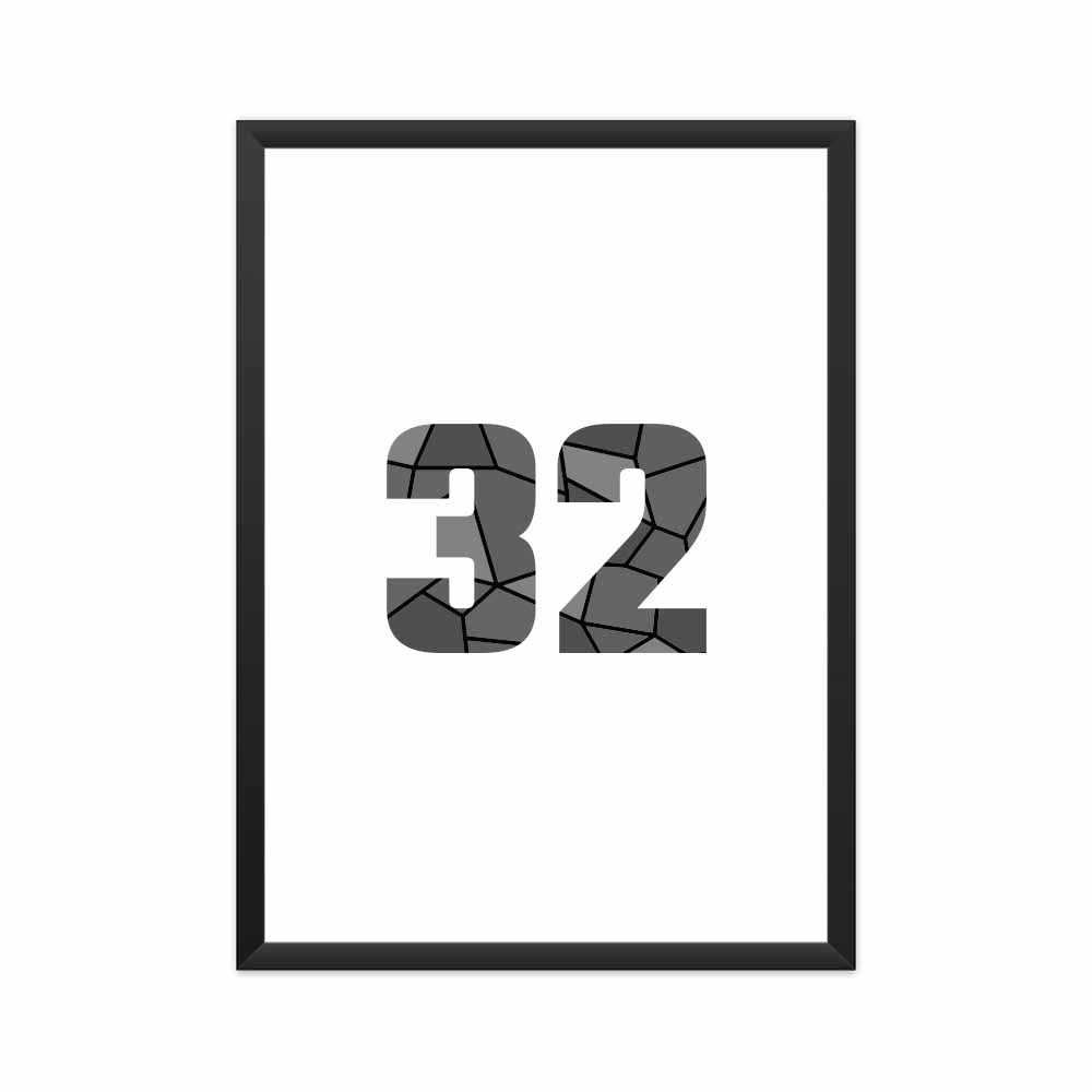 32 Number Framed Poster