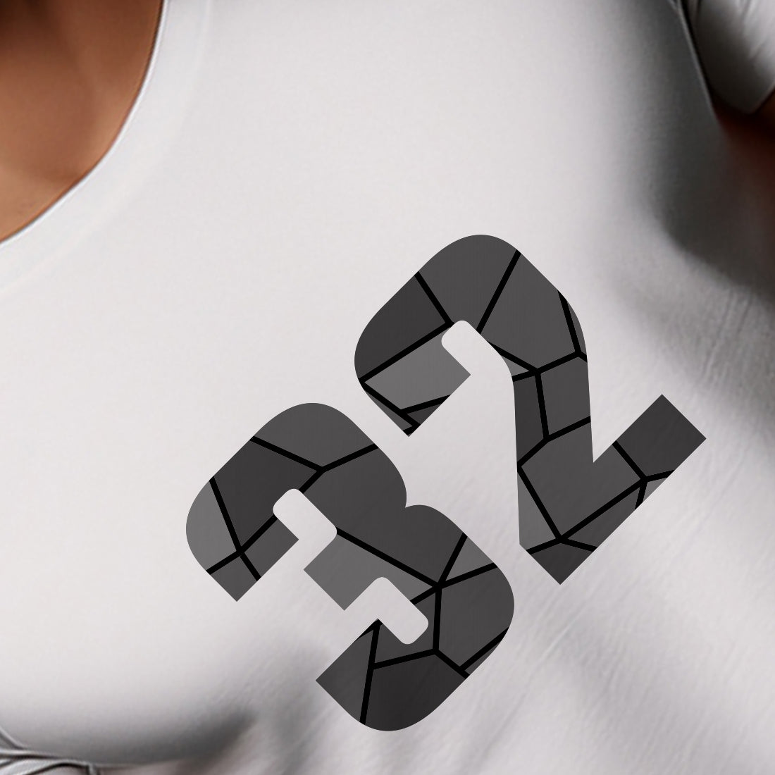 32 Number Men Unisex T-Shirt | Custom Number Graphic Tee (White)